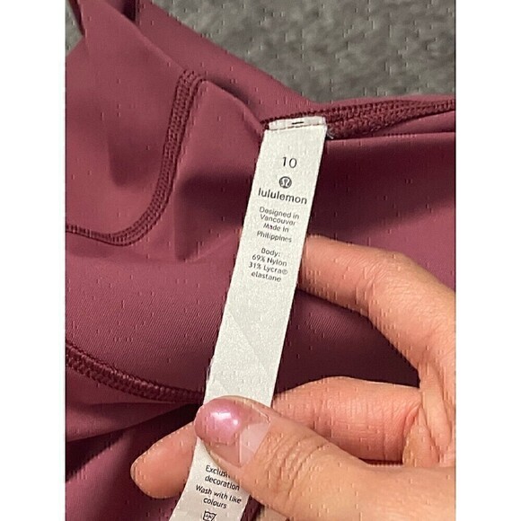 Lululemon Wunder Under Crop (High-Rise) *Full-On Luxtreme 21" Misty Merlot Nwot - Picture 5 of 5